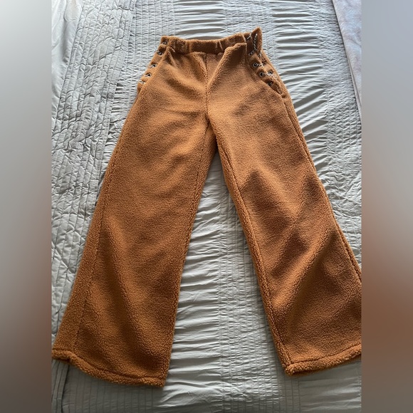 SHEIN | Pants u0026 Jumpsuits | Fuzzy Brown Pants Sides Open | Poshmark